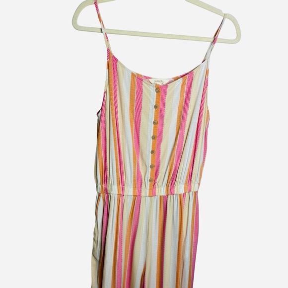 Matilda Jane Take A Chance Sleeveless Striped Jumpsuit Wide Leg Cropped Size S - Picture 2 of 10